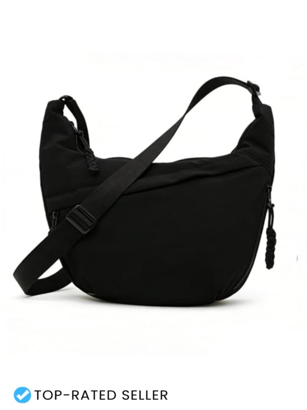 Nylon Crescent Crossbody Bag Large Capacity Half Moon Hobo Purse